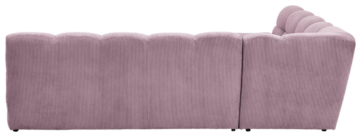 ECKSOFA Mauve Cord Rücken echt  - Mauve/Schwarz, KONVENTIONELL, Kunststoff/Textil (195/265cm) - Tom Tailor