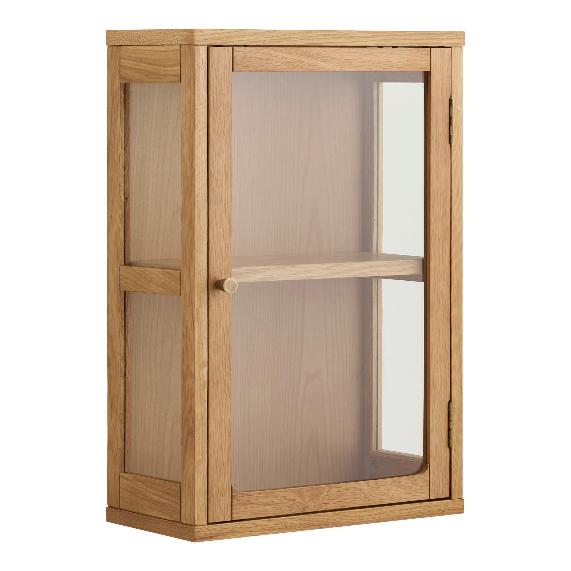 HÄNGEVITRINE ZAMORA in massiv Eiche Eichefarben  - Eichefarben, Design, Glas/Holz (40/60/20cm) - MID.YOU