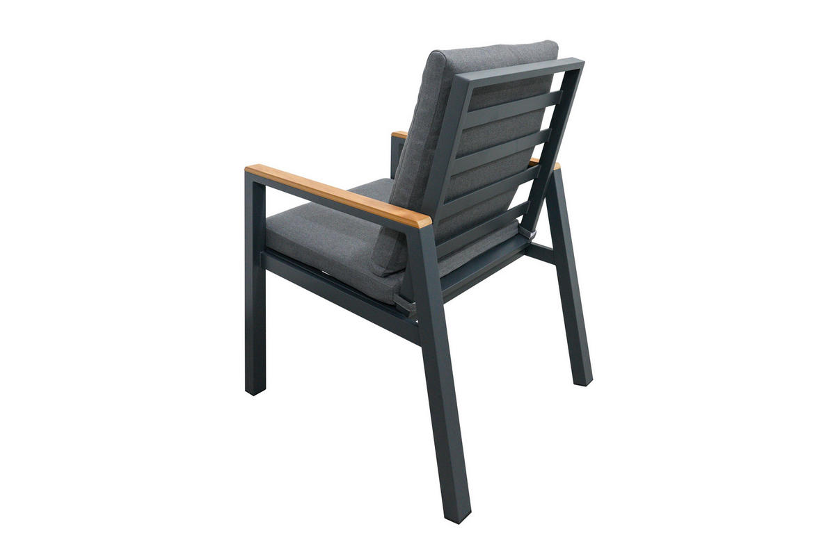 GARTENTISCHGRUPPE  - Hellbraun/Anthrazit, MODERN, Kunststoff/Textil - Gardenson