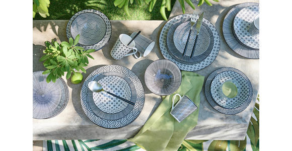 KOMBISERVICE Tokyo 30-teilig  - Schwarz/Weiß, Trend, Keramik - Novel