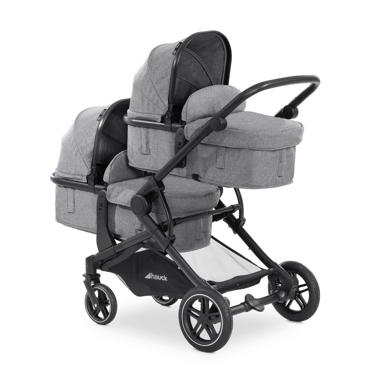 ZWILLINGSWAGEN ATLANTIK TWIN  - Schwarz/Grau, Basics, Textil/Metall (125/64/108cm) - Hauck