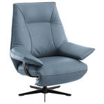 RELAXSESSEL in Leder Blau  - Blau/Beige, Design, Leder/Metall (92/79/82cm) - Dieter Knoll