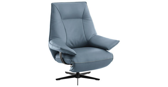 RELAXSESSEL in Leder Blau  - Blau/Beige, Design, Leder/Metall (92/79/82cm) - Dieter Knoll