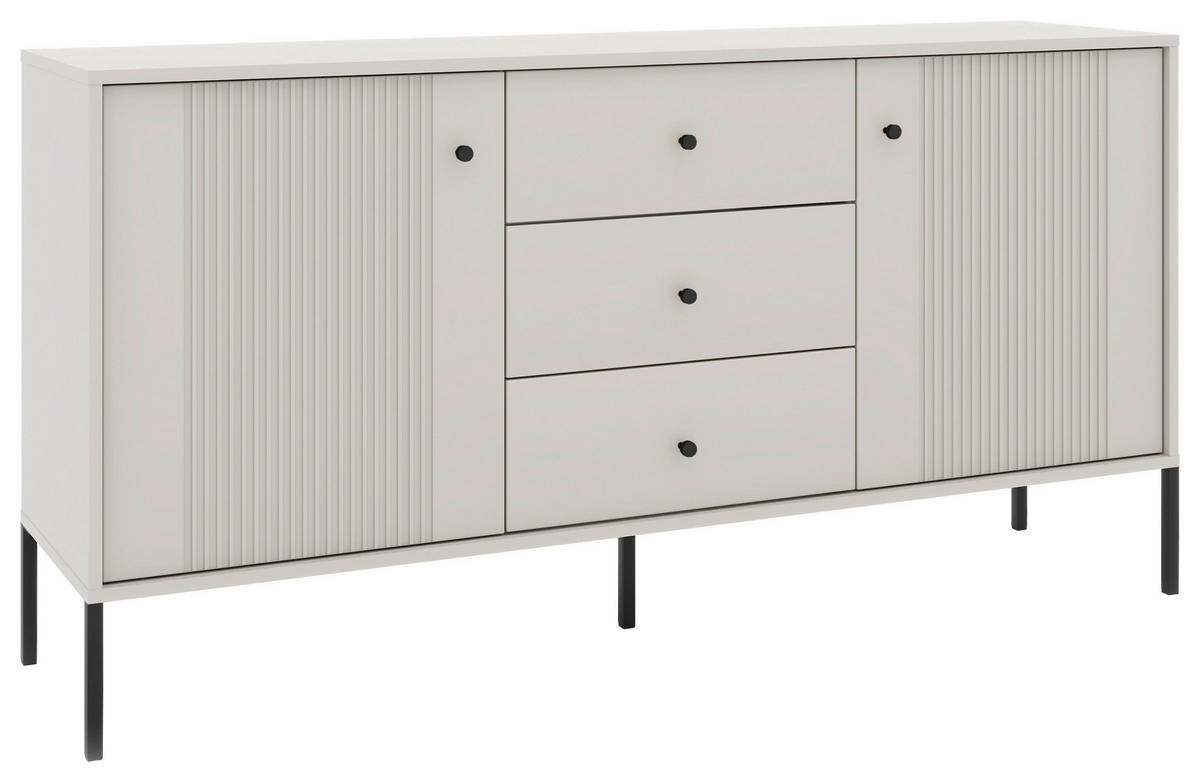 SIDEBOARD Iseo  in 154,5/79/39 cm  - Kaschmir/Schwarz, Design, Holzwerkstoff/Metall (154,5/79/39cm) - Boxxx