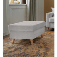 HOCKER in Textil Grau  - Naturfarben/Grau, Design, Holz/Textil (61/43/61cm) - P & B