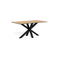 ESSTISCH in Metall, Glas, Keramik 160/90/75,5 cm  - Eichefarben/Schwarz, MODERN, Glas/Keramik (160/90/75,5cm) - MID.YOU