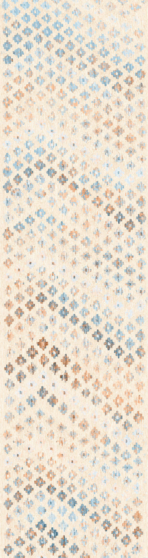 LÄUFER Ondea Zigira 80/300 cm  in Creme, Pastellblau, Cognac  - Pastellblau/Cognac, Trend, Kunststoff/Textil (80/300cm) - Lindorug