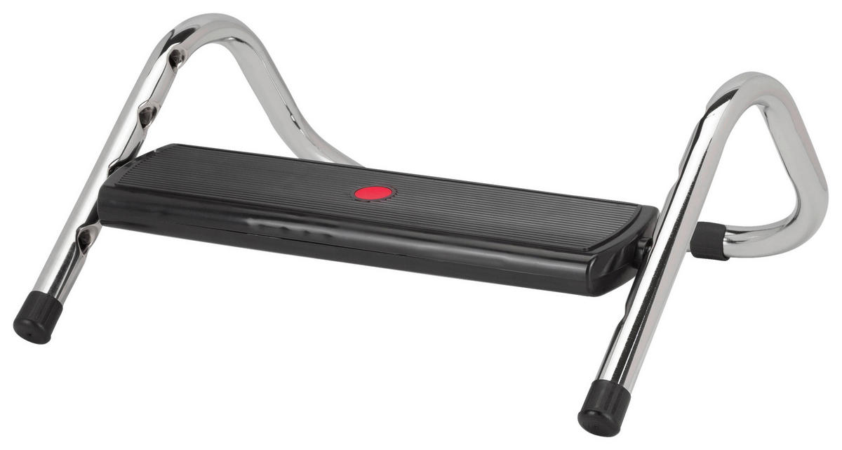 FOTSTÖD - kromfärg/svart, Basics, metall/plast (35,5/6-15/34,5cm) - MID.YOU