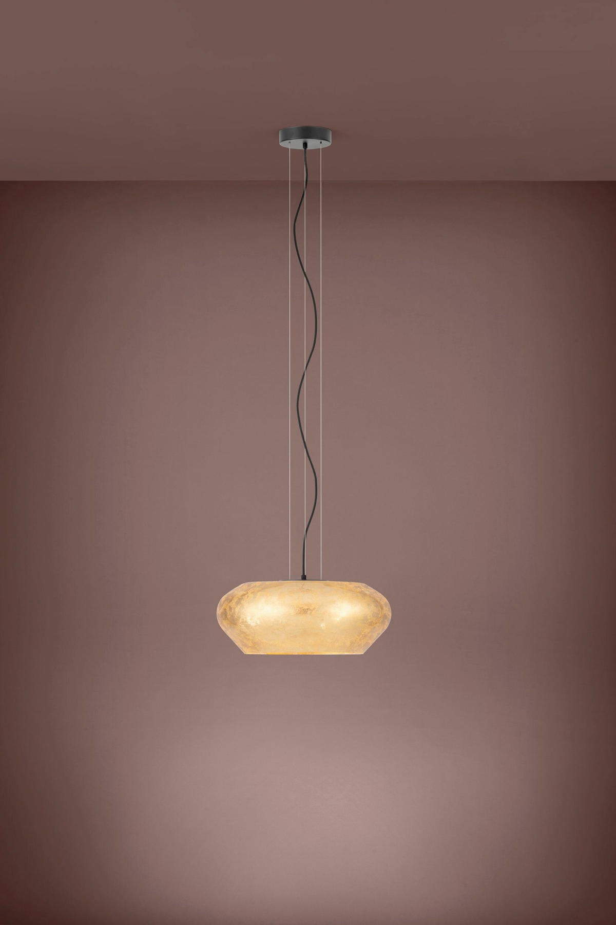 SVJETILJKA VISEĆA  50/150 cm      Priorat  - zlatne boje/crna, Trend, staklo/metal (50/150cm)