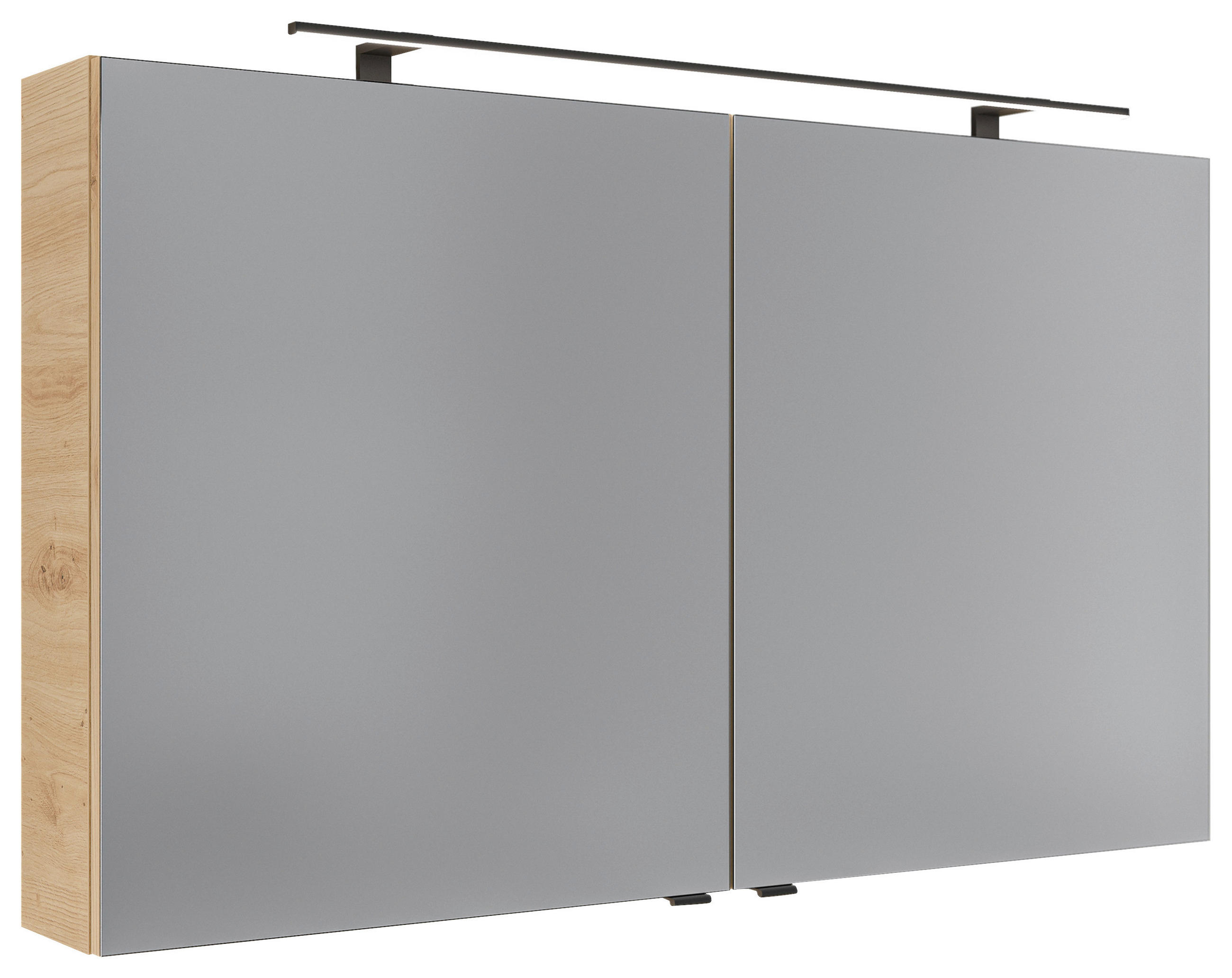 SPIEGELSCHRANK 120/70,3/17 cm  - Silberfarben/Schwarz, KONVENTIONELL, Glas/Holzwerkstoff (120/70,3/17cm) - Dieter Knoll