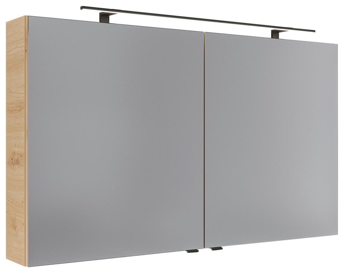 SPIEGELSCHRANK 120/70,3/17 cm  - Silberfarben/Schwarz, KONVENTIONELL, Glas/Holzwerkstoff (120/70,3/17cm) - Dieter Knoll