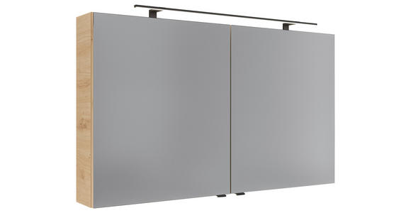 SPIEGELSCHRANK 120/70,3/17 cm  - Silberfarben/Schwarz, KONVENTIONELL, Glas/Holzwerkstoff (120/70,3/17cm) - Dieter Knoll