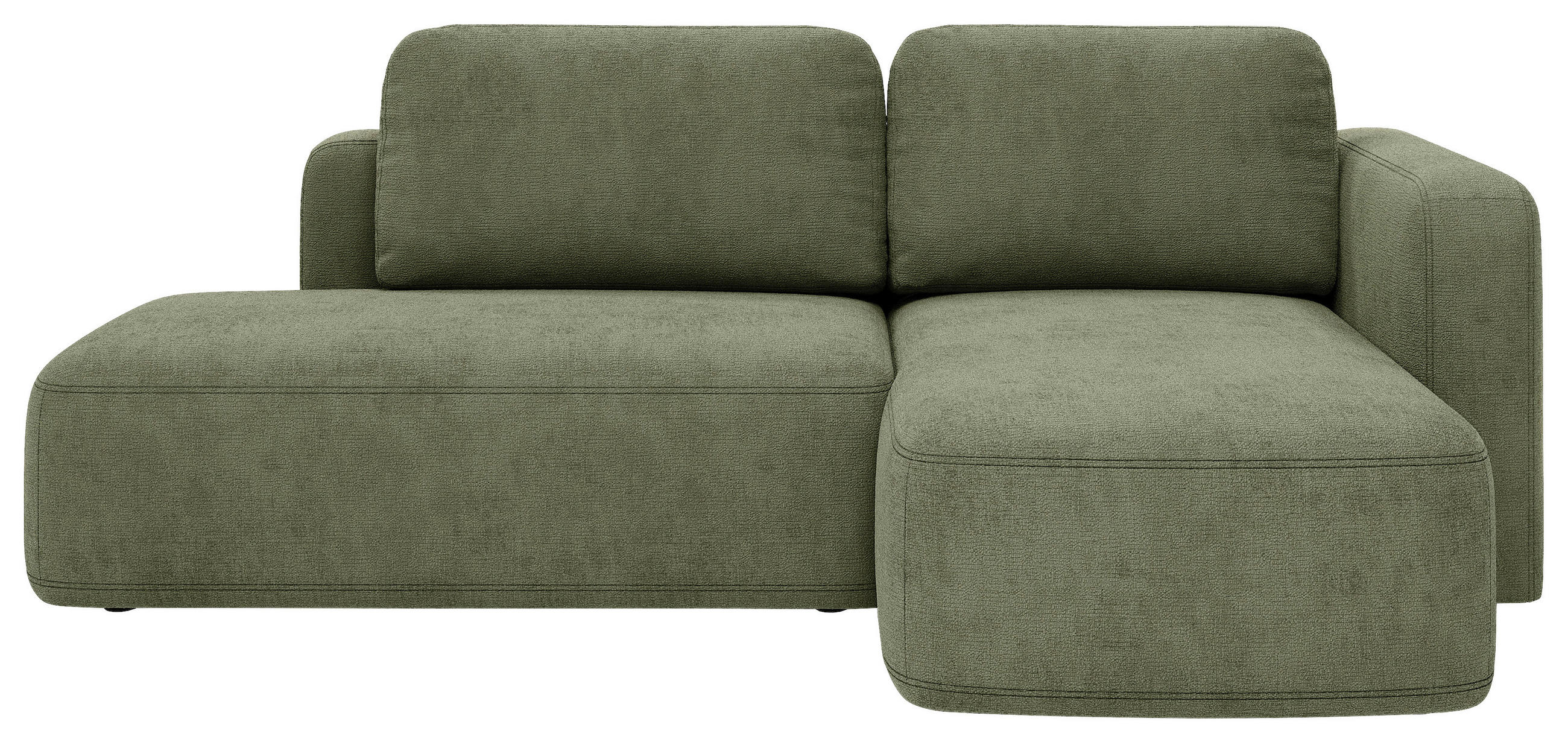 ECKSOFA Olivgrün Chenille Rückenkissen, Bettkasten, Schlaffunktion, Rücken echt, Liegefläche im Originalstoff  - Schwarz/Olivgrün, KONVENTIONELL, Kunststoff/Textil (244/160cm) - Milino