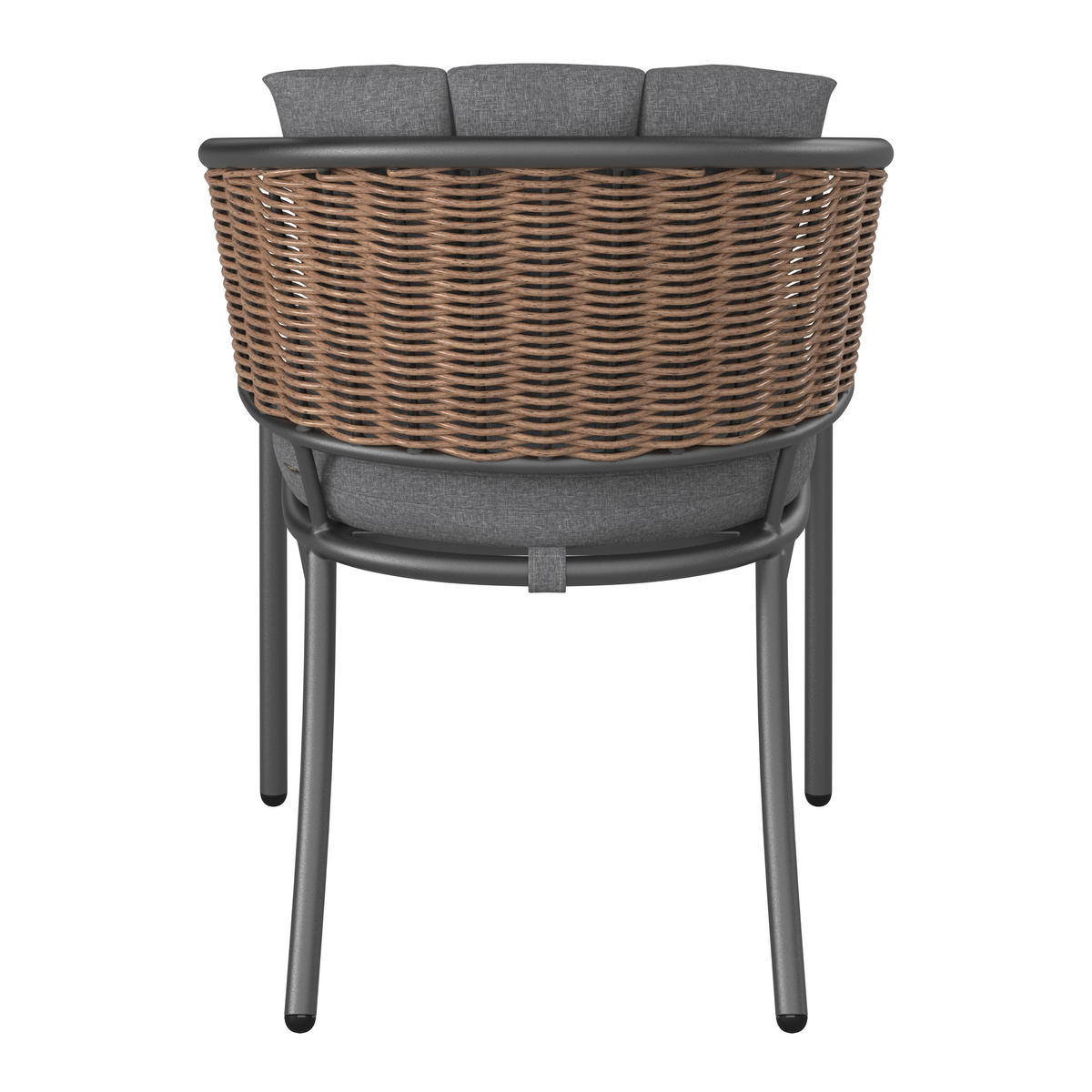 BALKONSET  3-teilig  - Anthrazit/Braun, MODERN, Glas/Kunststoff (60/45/75/53/66/45cm) - Ambia Garden