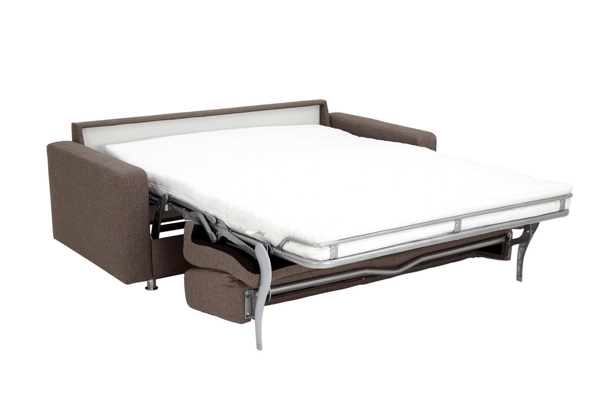 SCHLAFSOFA in Textil Grau  - Chromfarben/Grau, Design, Textil/Metall (195/84/100cm) - Bali