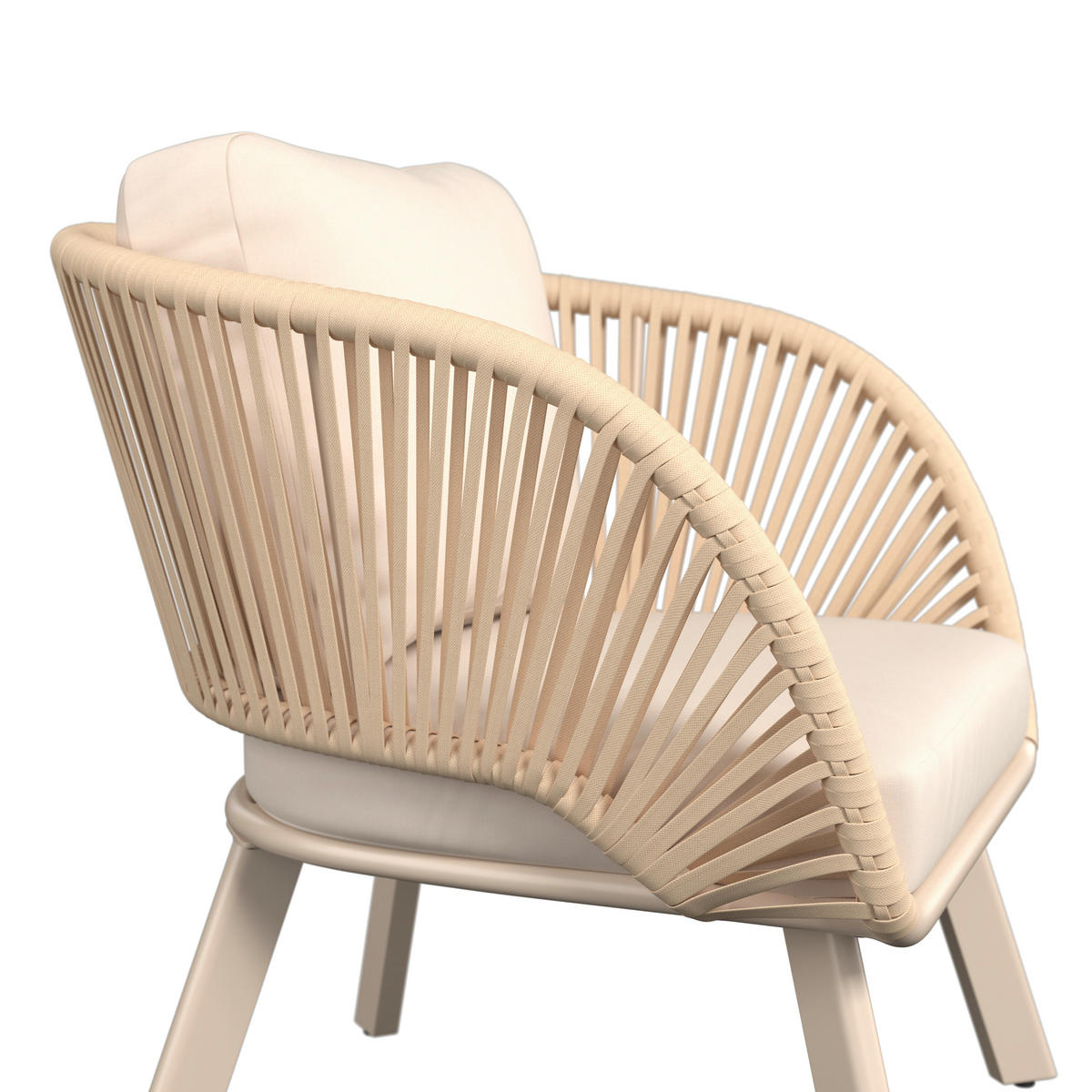 LOUNGESESSEL  - Beige, Design, Textil/Metall (83/77/82cm) - Ambia Garden