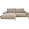 ECKSOFA Sandfarben Feincord Rücken echt  - Sandfarben/Schwarz, Design, Textil/Metall (177/253cm) - Dieter Knoll