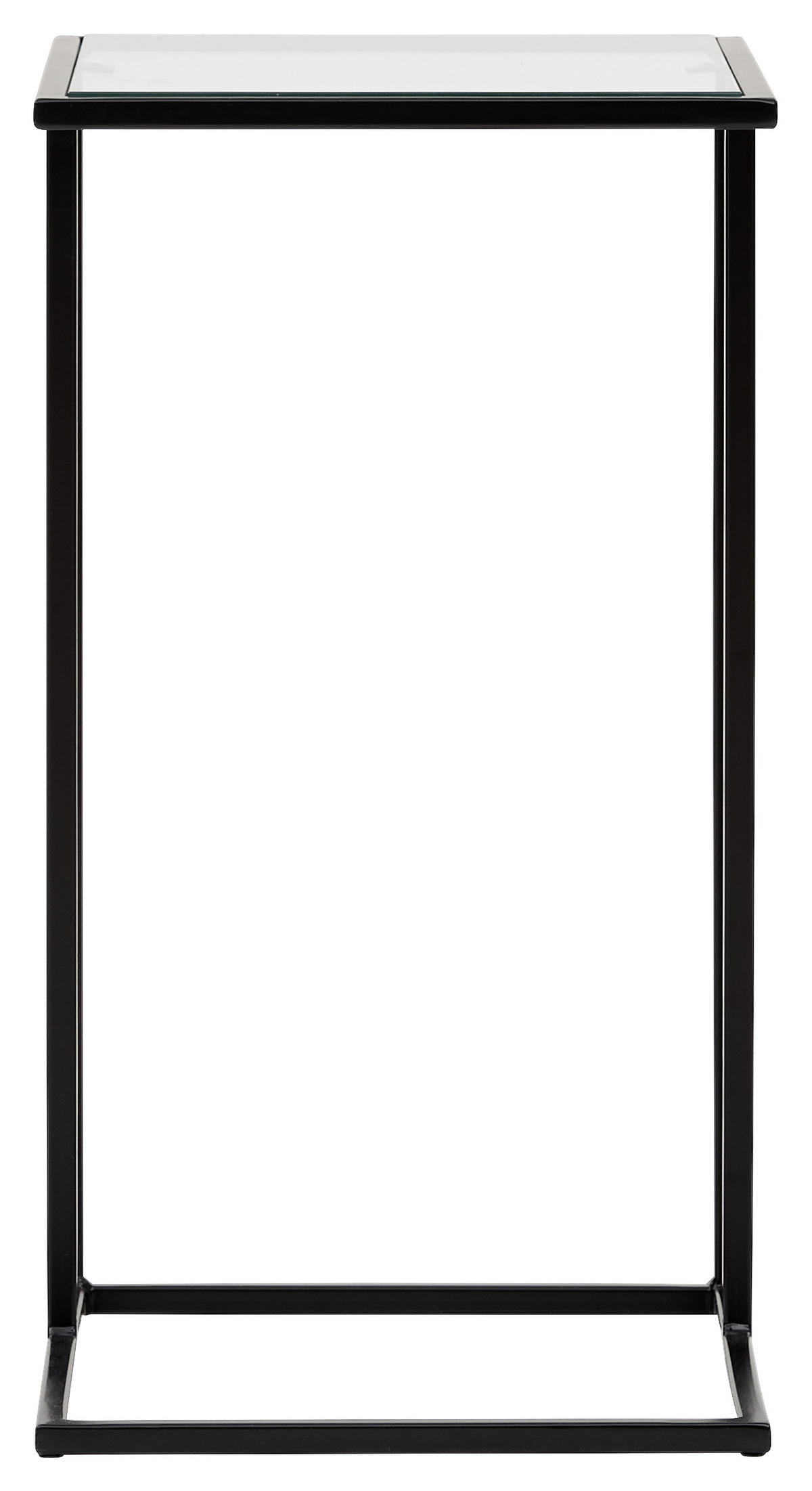 BEISTELLTISCH in Metall, Glas 45/35/65 cm  - Schwarz, Design, Glas/Metall (45/35/65cm) - Novel
