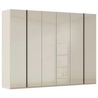 DREHTÜRENSCHRANK 301/223/61 cm,  in Champagner, 6-türig  - Champagner/Graphitfarben, Basics, Glas/Holzwerkstoff (301/223/61cm) - Novel