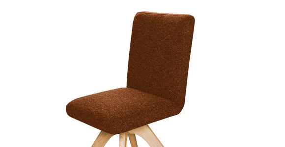 STUHL drehbar - Eichefarben/Haselnussfarben, KONVENTIONELL, Holz/Textil (47/89/60cm) - Linea Natura