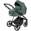 KINDERWAGENSET  - Waldgrün/Schwarz, Basics, Textil/Metall (57,5/116/101cm) - Jimmylee