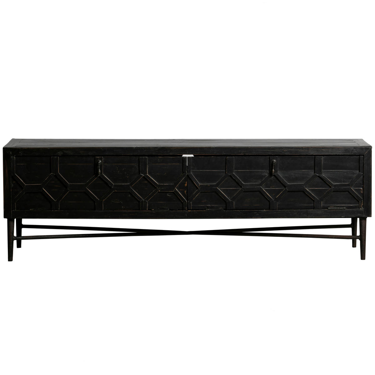 LOWBOARD 160/50/45 cm  - Schwarz, Design, Holz/Metall (160/50/45cm) - Livetastic