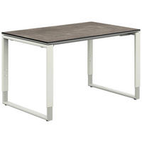 SCHREIBTISCH 120/80/68-82 cm  in Graphitfarben, Weiß  - Graphitfarben/Weiß, Design, Holzwerkstoff/Metall (120/80/68-82cm) - Moderano