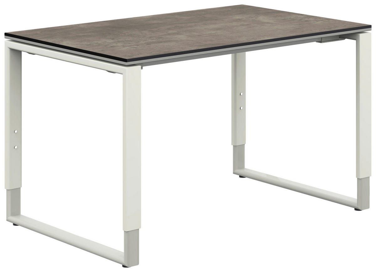 SCHREIBTISCH 120/80/68-82 cm  in Graphitfarben, Weiß  - Graphitfarben/Weiß, Design, Holzwerkstoff/Metall (120/80/68-82cm) - Moderano