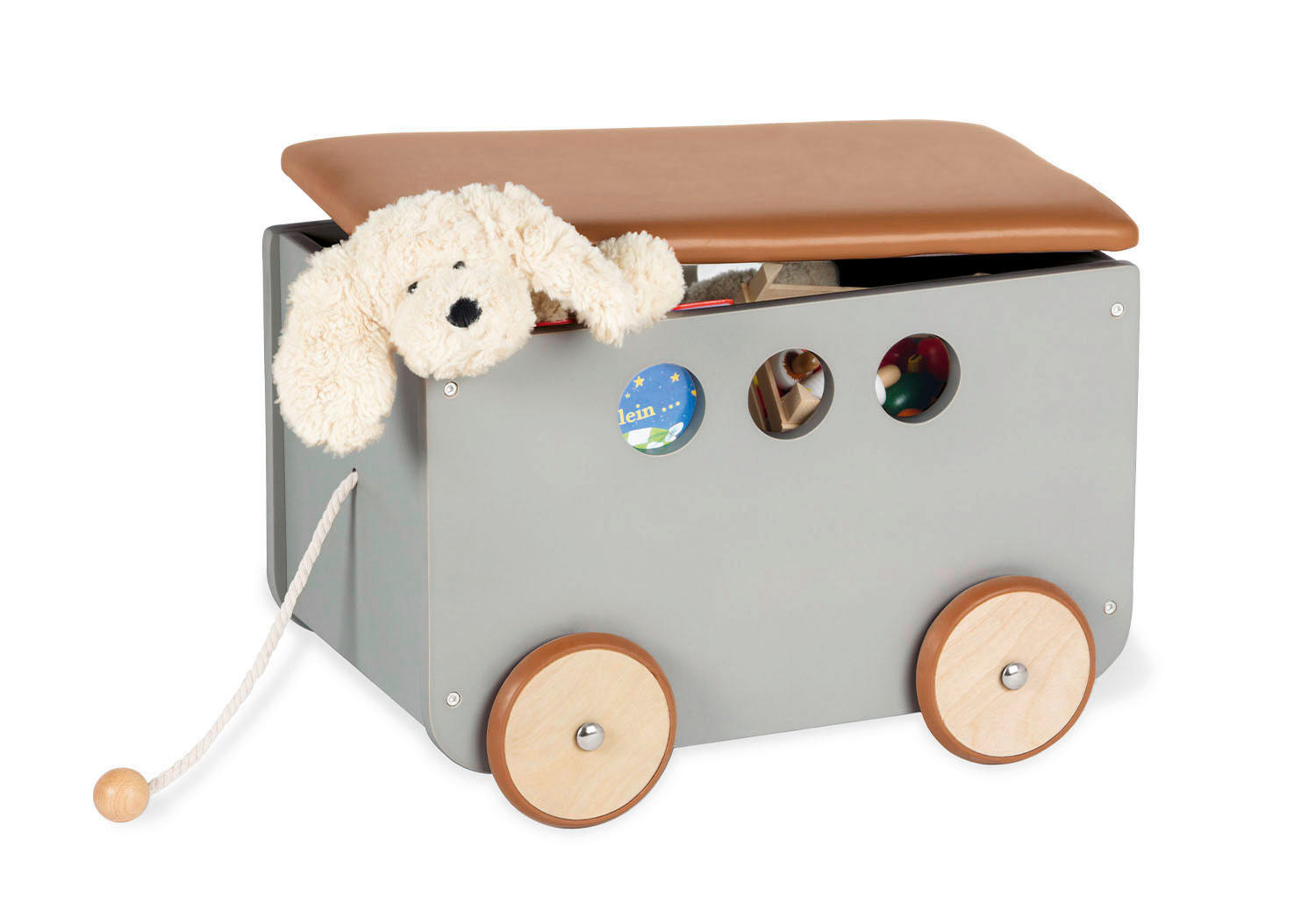 SPIELZEUGBOX JIM  - Grau, Basics, Holzwerkstoff (50/36/36cm) - Pinolino