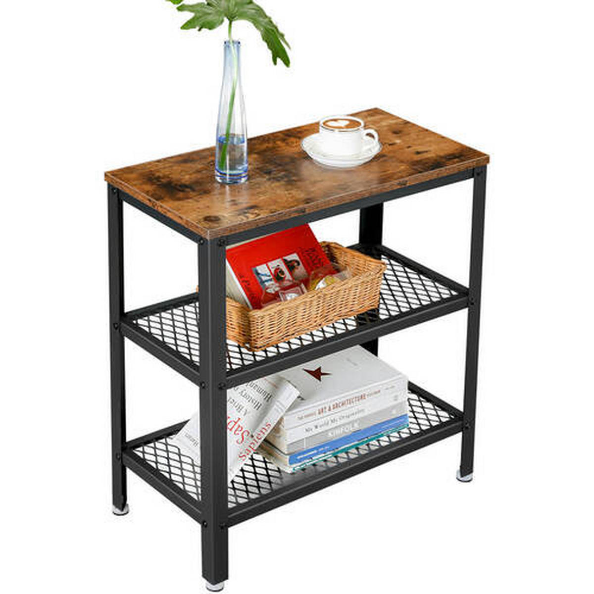 BEISTELLTISCH Braun, Schwarz rechteckig  - Schwarz/Braun, Trend, Holzwerkstoff/Metall (60/60/30cm) - Boxxx