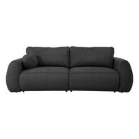 SCHLAFSOFA Chenille Graphitfarben  inkl. Zierkissen, Rückenkissen, Bettkasten, Schlaffunktion, Rücken echt, Liegefläche im Originalstoff  - Schwarz/Graphitfarben, KONVENTIONELL, Kunststoff/Textil (257/96/110cm) - Milino