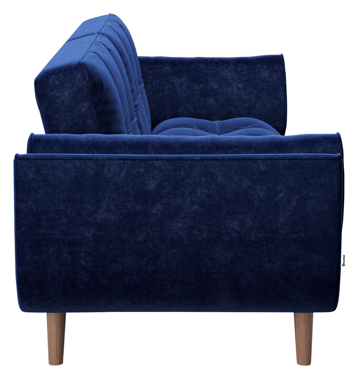 ZOFA S POSTELJNO FUNKCIJO,  modra tekstil  - modra/rjava, Konvencionalno, tekstil/les (215/81,5/84,5cm) - Playboy