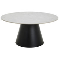 KONFERENČNÍ STOLEK, černá, světle šedá, kov, keramika, 80/80/39 cm - černá/světle šedá, Design, kov/keramika (80/80/39cm) - MID.YOU