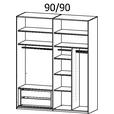 SCHWEBETÜRENSCHRANK 181/223/68 cm 2-türig Champagner  - Champagner/Alufarben, KONVENTIONELL, Glas/Holzwerkstoff (181/223/68cm) - Novel