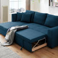 ECKSOFA inkl.Funktionen Blau Webstoff  - Blau/Schwarz, Design, Kunststoff/Textil (158/238cm) - Xora