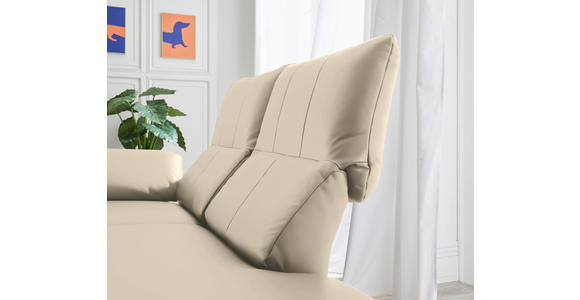 RÉCAMIERE in Echtleder Creme - Chromfarben/Creme, Design, Leder/Metall (209/85-109/95-16cm) - Dieter Knoll