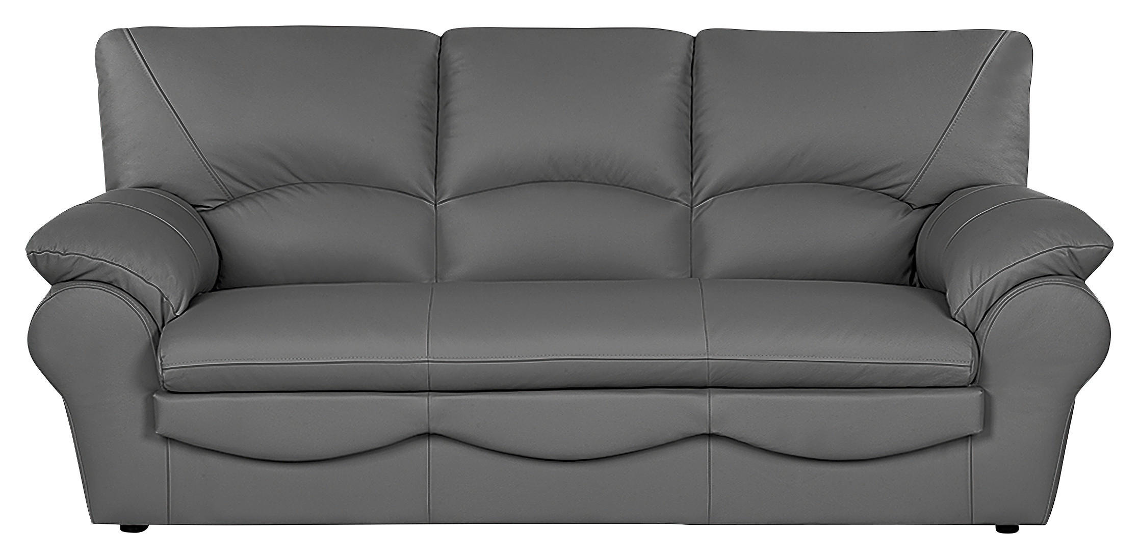 SCHLAFSOFA Anthrazit Echtleder  - Anthrazit/Schwarz, Design, Leder/Kunststoff (205/92/85cm) - Livetastic