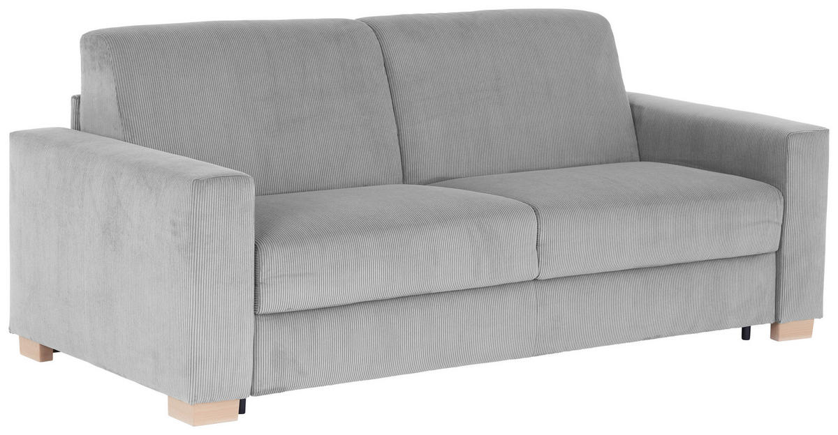 SCHLAFSOFA Grau  - Schwarz/Naturfarben, MODERN, Holz (198/84/96cm) - Livetastic