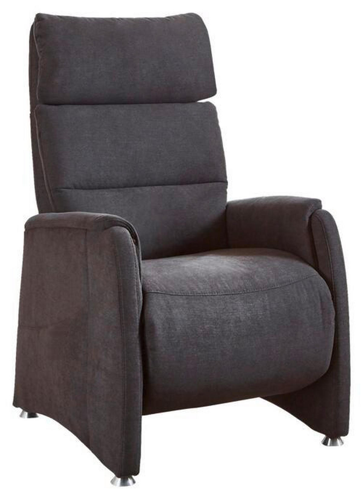 FERNSEHSESSEL in Flachgewebe Anthrazit  - Anthrazit/Alufarben, Konventionell, Textil/Metall (69/111/83cm) - Cantus