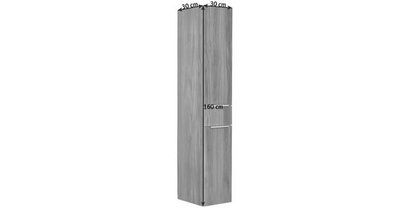 HOCHSCHRANK 30/160/30 cm - Chromfarben/Eichefarben, Design, Glas/Holzwerkstoff (30/160/30cm) - Dieter Knoll