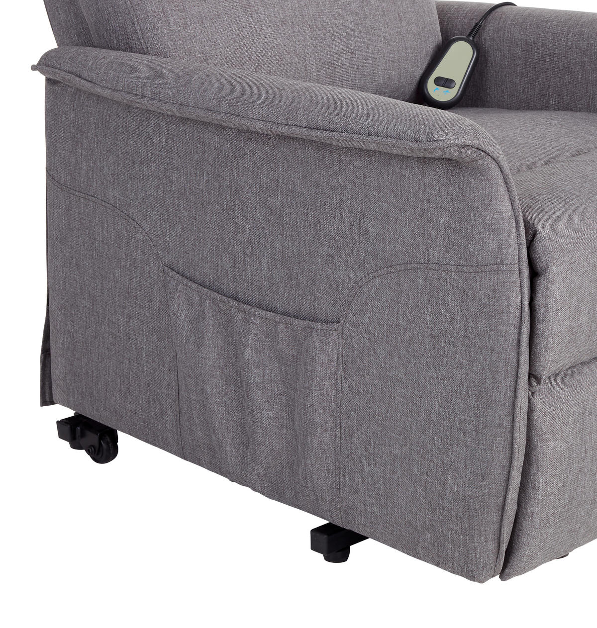 TV FOTELJA metal, tekstil  siva   - siva, Konvencionalno, metal/tekstil (65/98-84.5/92-153cm) - Ti'me