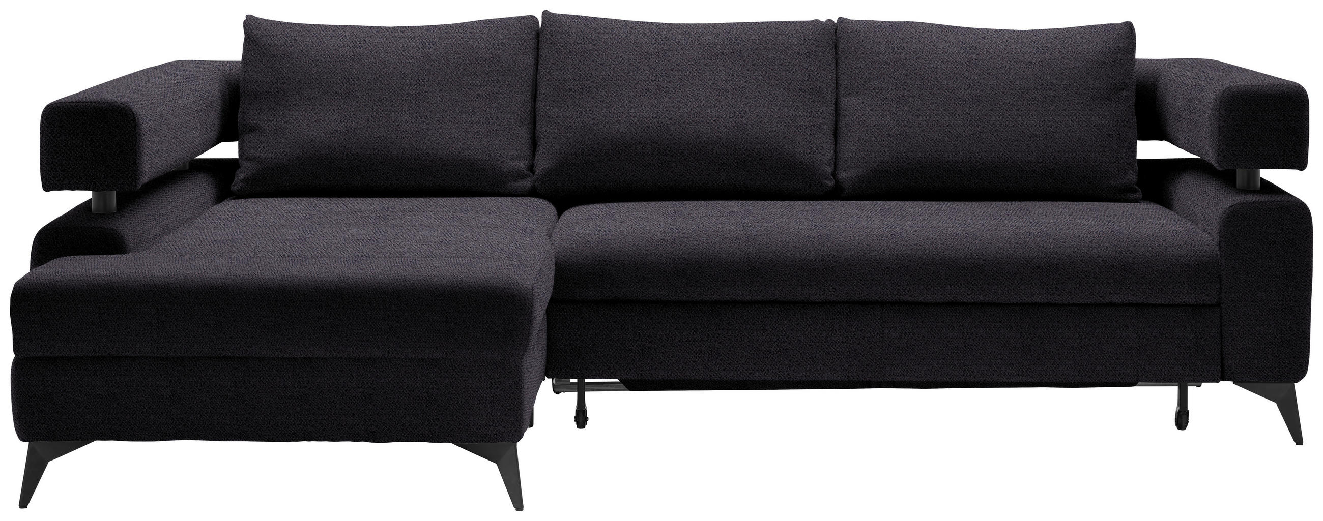 SAROKKANAPÉ textil fekete  - fekete, Konventionell, textil/fém (184/265cm) - Hom`in