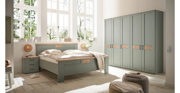 DREHTÜRENSCHRANK 250/216/60 cm,  in Salbeigrün, Eiche Bianco, 5-türig  - Eiche Bianco/Salbeigrün, LIFESTYLE, Holzwerkstoff/Metall (250/216/60cm) - Landscape