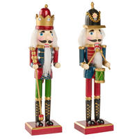 NUSSKNACKERFIGUR - Rot/Goldfarben, LIFESTYLE, Holz (6,00/4,50/25,00cm)