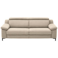 3-SITZER-SOFA in Chenille Sandfarben  - Sandfarben/Schwarz, Design, Textil/Metall (230/104/104cm) - Valdera