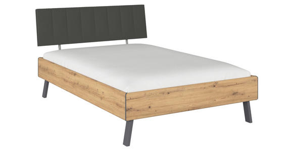 BETT 140/200 cm  in Eiche Artisan  - Eiche Artisan/Grau, Design, Holzwerkstoff/Textil (140/200cm) - Carryhome