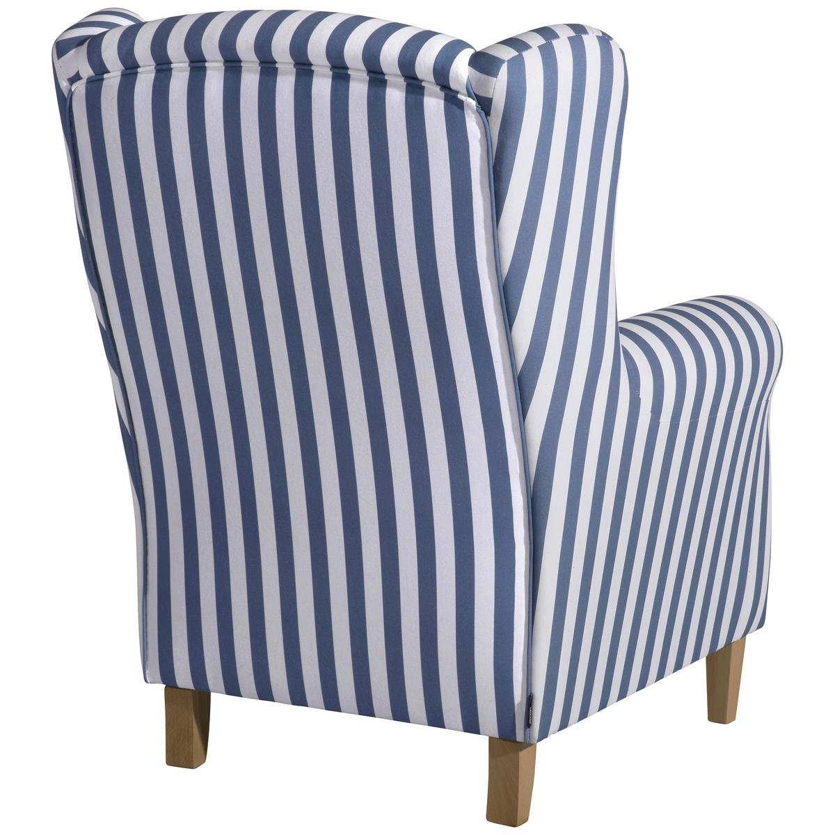 OHRENSESSEL in Flachgewebe Blau, Weiss  - Blau/Weiss, Konventionell, Holz/Textil (77/103/86cm) - Max Winzer