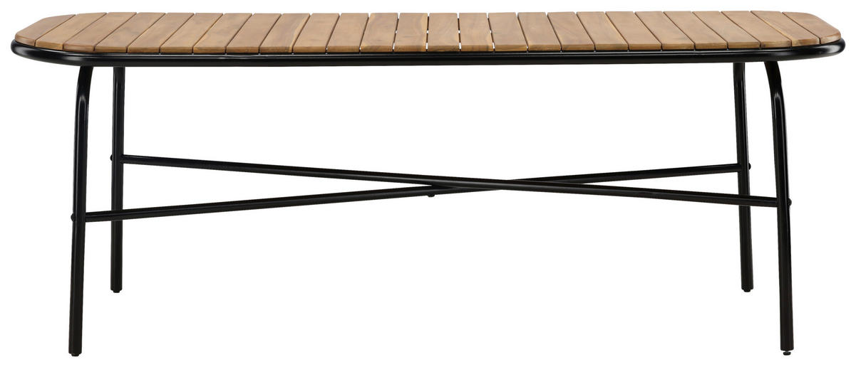 UTEBORD metall, trä rektangulär  - svart, Klassisk, metall/trä (200/90/75cm) - Gardenson
