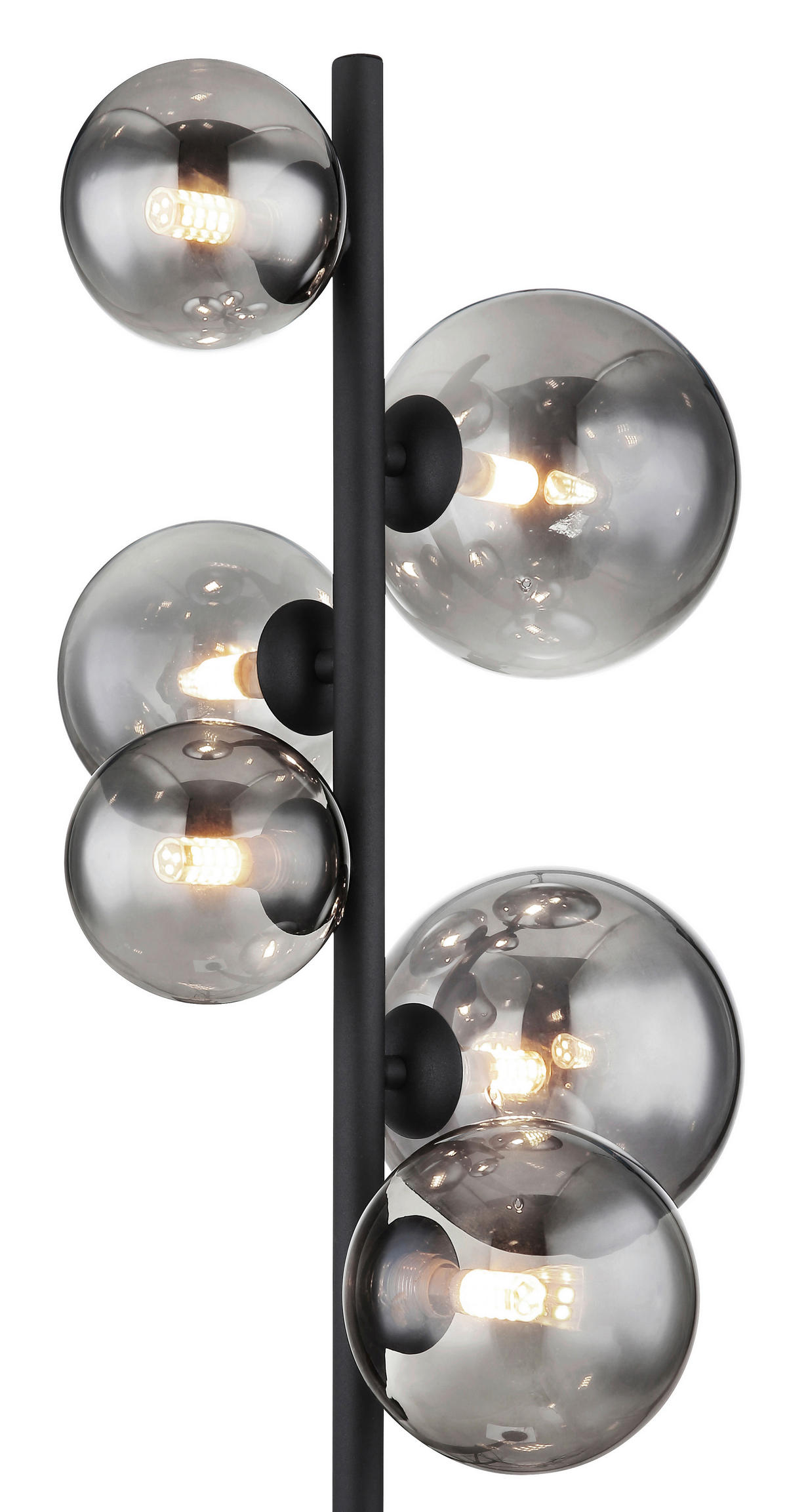LED-STEHLEUCHTE - Schwarz, Design, Glas/Metall (28,5/155cm) - Globo