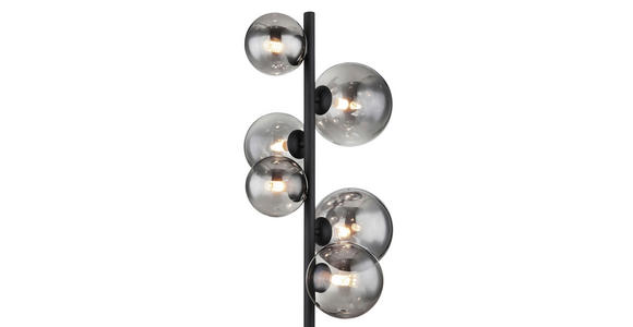 LED-STEHLEUCHTE 28,5/155 cm    - Schwarz, Design, Glas/Metall (28,5/155cm) - Dieter Knoll